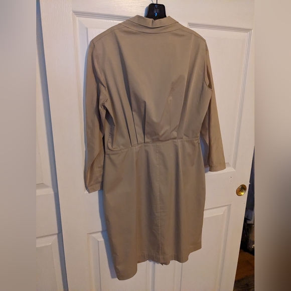 Elie Tahari Khaki Tie Waist Shirt Dress, Sz 8 - Picture 8 of 8